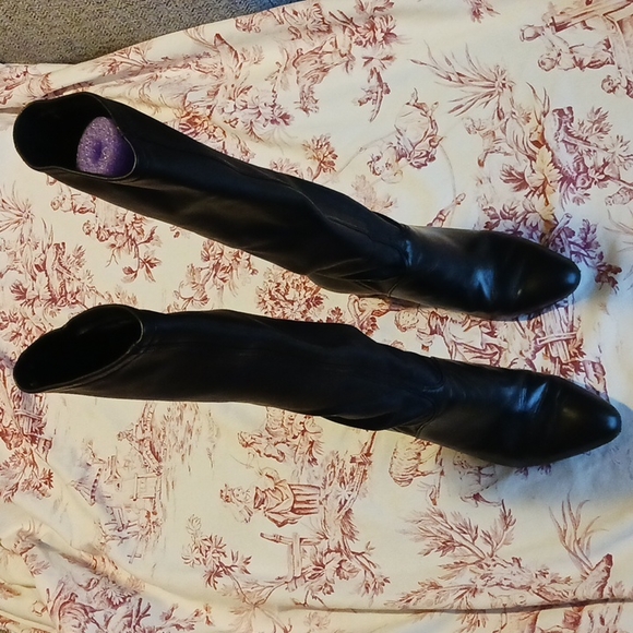 Cole Haan Nike Air heeled black leather boots women's size 8.5 - Picture 2 of 11